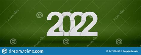 Happy New Year 2022 Greeting Template Festive 3d Banner With White