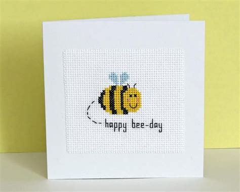 Happy Bee Day Cross Stitch Pattern Instant Download Pdf Etsy Tiny