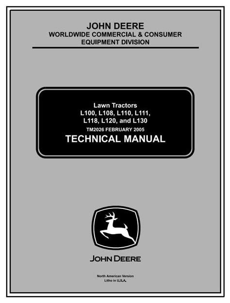 John Deere L100 L110 L120 L130 L118 L111 Lawn Tractor Technical Manual