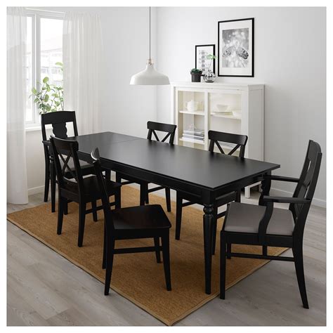 Ingatorp Extendable Table Black 155215x87 Cm 618458x3414