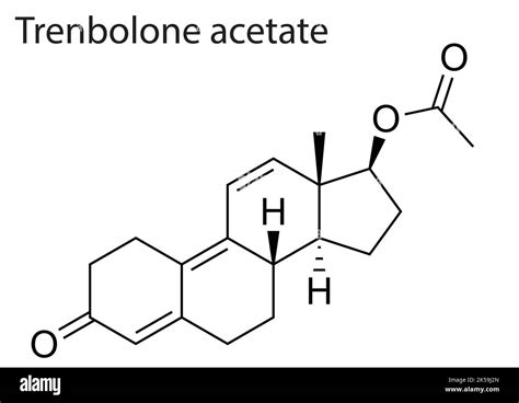 Trenbolone Acetate Skeletal Structure Molecule Vector Editable File