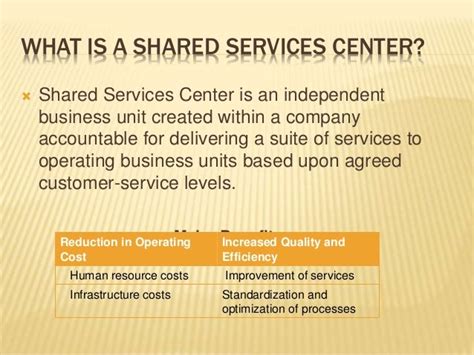Characteristics Of A Shared Services Center