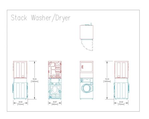 Stack Washer Dryer Thousands Of Free Autocad Drawings