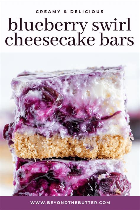 These Blueberry Swirl Cheesecake Bars Are Exceptionally Thick And