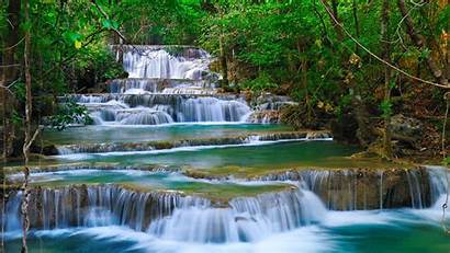 Tropical Waterfall Thailand Background Nature Forest Water
