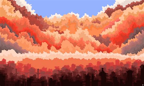 Pixel Sunset Wallpapers Wallpaper Cave