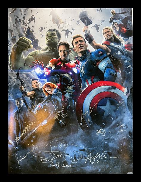 Avengers Age Of Ultron Cast Signed Movie Poster Etsy