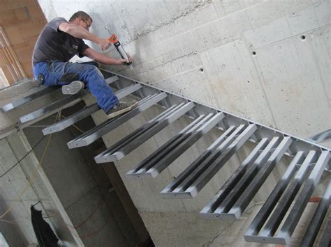 Floating staircases also do not have a riser between each step, meaning that you can see through its entire construction. floating stairs | Floating stairs, Steel stairs, Stair railing design
