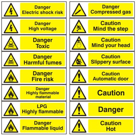 Señales de seguridad en el lugar de trabajo autoadhesivas de advertencia de peligro x mm
