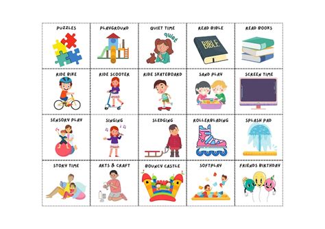 100 Daily Kids Activity Cards I Visual Activity Cards Toddler Preschool