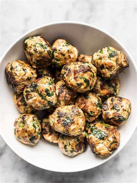 Spinach And Feta Turkey Meatballs Perfect For Meal Prep Budget Bytes