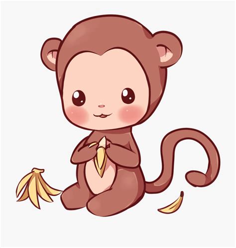Monkey Cute Kawaii Kawaii Cute Monkey Drawing Transparent