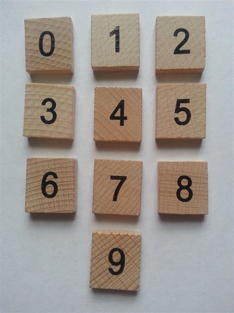 Wooden Scrabble Tiles Numbers 0 9 Set Word And Frame Art