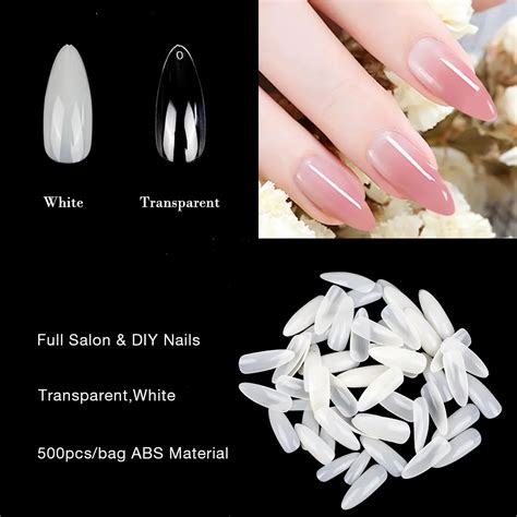 500pcs Clear White French False Acrylic Nail Tips Half Cover Fake Nails