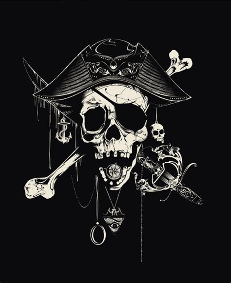 Pirate Jolly Roger Skull On Behance Tattoo Stuff Pinterest