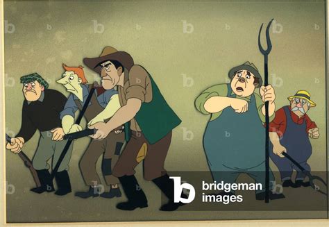 The Farmers Fighting The Animals Scene From The Animated Film Of
