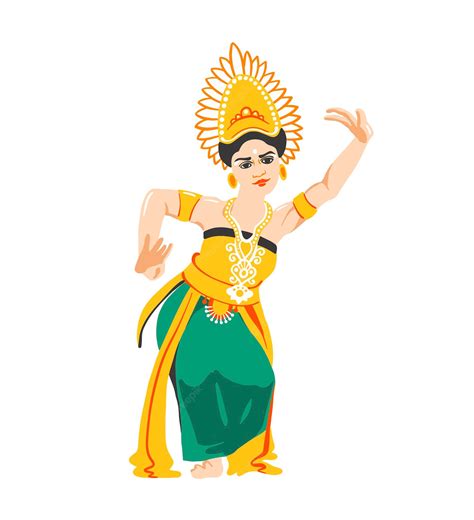 Premium Vector Balinese Woman Dancer In Traditional Dress Vector