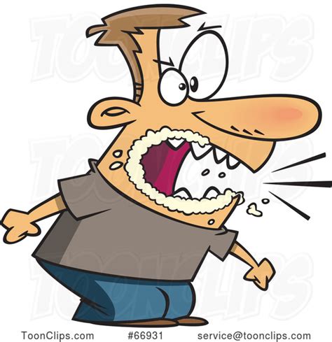 Cartoon Angry White Guy Yelling And Foaming At The Mouth 66931 By Ron