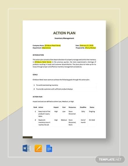 Free 35 Sample Action Plan Templates In Ms Word