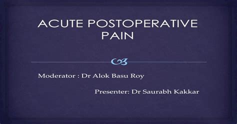 Acute Postoperative Pain Pdf Document