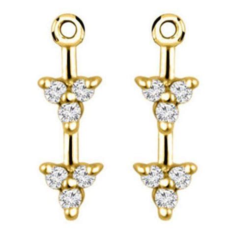 024 Crt Cubic Zirconia Mounted In Yellow Plated Sterling Silver Earring