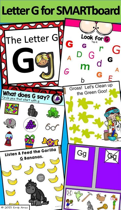 Do your students need more letter and phonics practice? Alphabet -- Letter G SMARTboard Activities (Smart Board ...