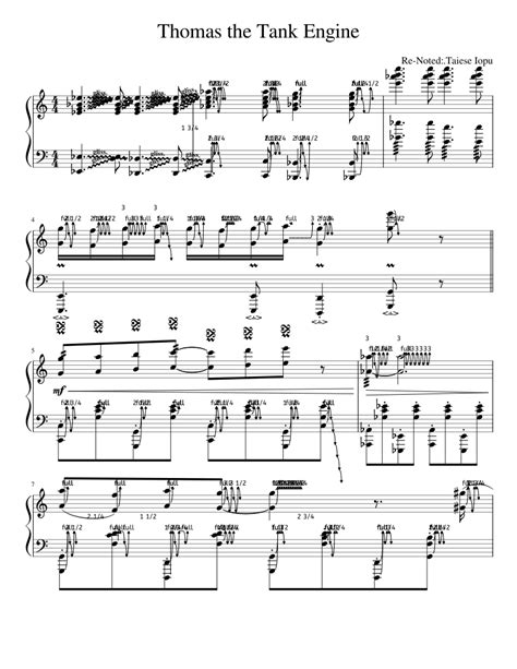 Thomas The Tank Engine Sheet Music For Piano Download Free In Pdf Or
