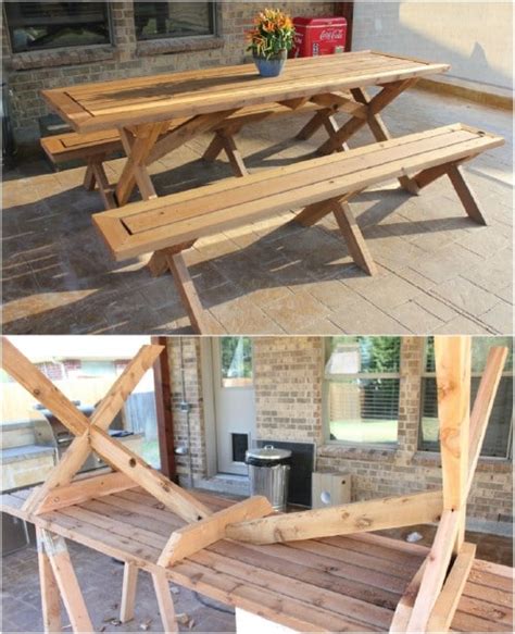 18 Rustic Diy Picnic Tables For An Entertaining Summer Free Plans Diy And Crafts