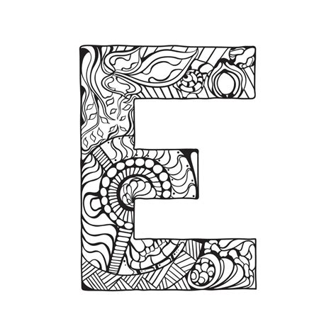 Alphabets Mandala Coloring Page Mandala Letters Arts Design Style