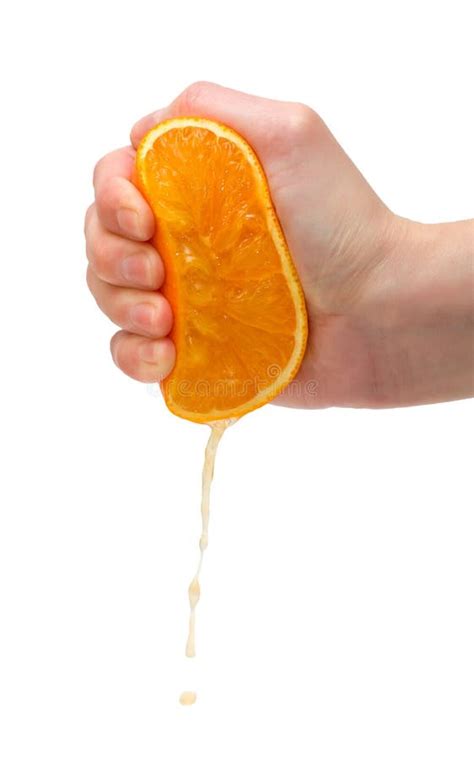 Squeezing Orange Stock Photo Image Of Lifestyle Hand