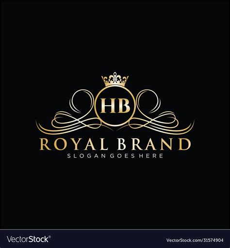 Hb Letter Initial Luxurious Brand Logo Template Vector Image