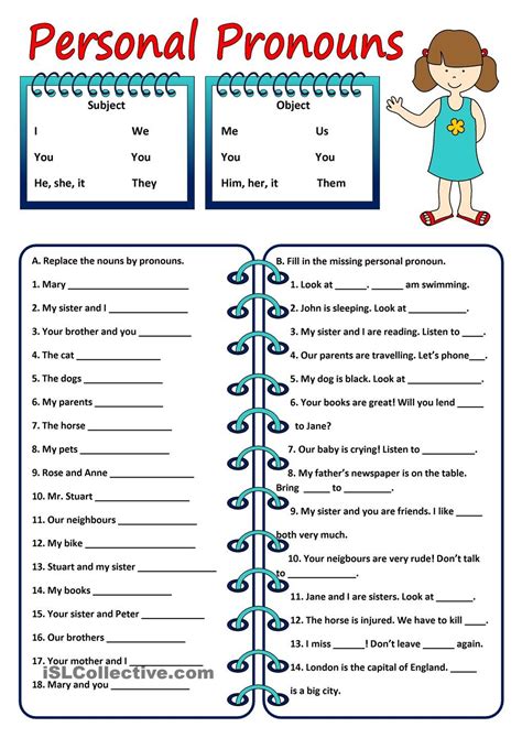 All the worksheets can be accessed through the links below. PERSONAL PRONOUNS | Pronoun worksheets, English grammar ...