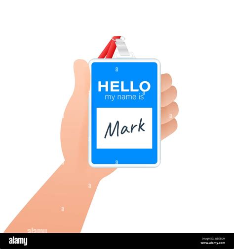 Blue Vector Hello My Name Is Label Sticker On White Background Vector Illustration Stock Vector