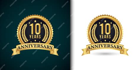 plantilla de logotipo de aniversario de 10 años vector premium