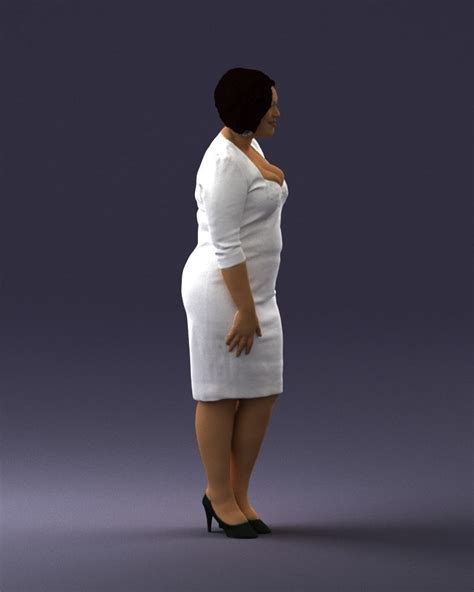Mulatto Girl With A Tattoo In A White Dress 0199 3d Print Ready 3d Model 3d Printable Cgtrader