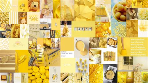 Yellow Boujee Aesthetic Wall Art Collage Pack Of 75 Pieces Etsy