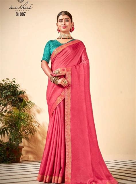 Pink Embroidered Party Wear Saree Latest Kurti Designs