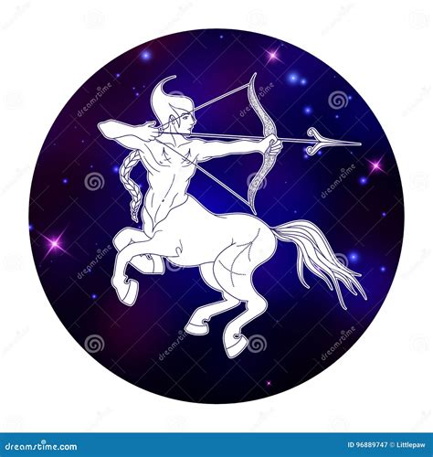 Sagittarius Zodiac Sign Horoscope Symbol Vector Illustration Stock