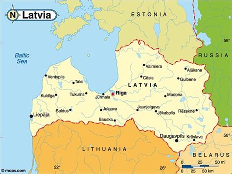 Destination Latvia Travel And Tourist Information Map Of Latvia
