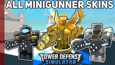 All Minigunner Skins Tower Defense Simulator Youtube