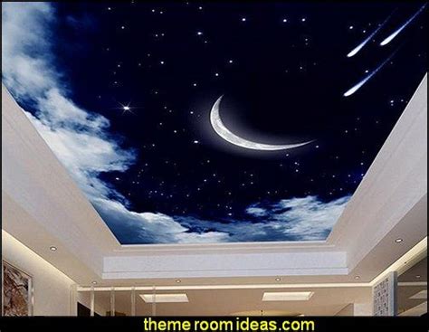 Ceiling Wallpaper Celestial Moon Stars Astrology Galaxy Theme