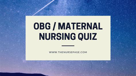 Obstetrics And Gynecology Quiz Questions 2020 The Nurse Page