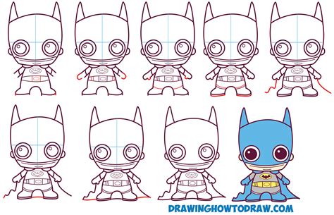 How To Draw Cute Chibi Batman From Dc Comics In Easy Step By Step