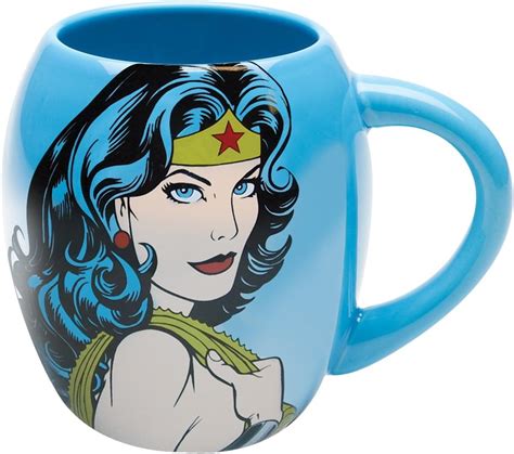 Vandor Wonder Woman Oval Ceramic Mug Blue 18 Ounce