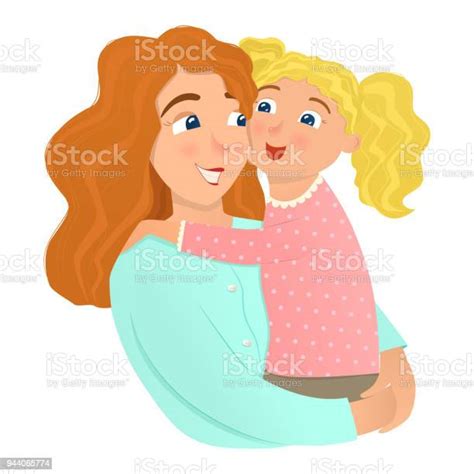 Mother And Daughter Hugging Stock Illustration Download Image Now