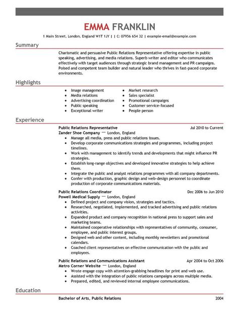 Professional Public Relations Officer Resume Examples