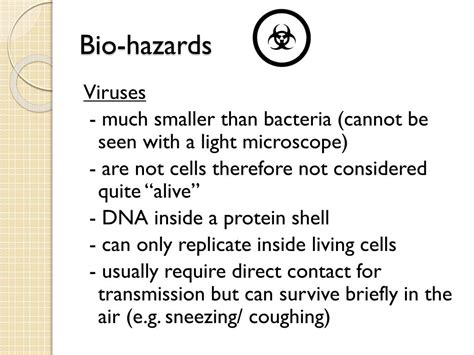 Ppt A Closer Look At Types Of Biological And Chemical Hazard