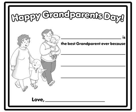 Portale bambini offers a lot of cute grandparent's day coloring pages: Grandparents Day Card Making | Coloring Pages
