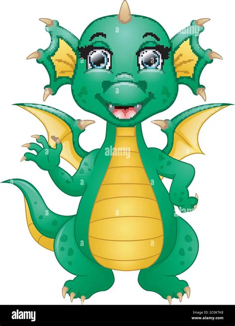 Happy Dragon Cartoon Waving Hand Stock Vector Image And Art Alamy