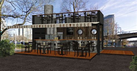 Shipping container used for a brew pub concept. | Container bar, Container cafe, Container house
